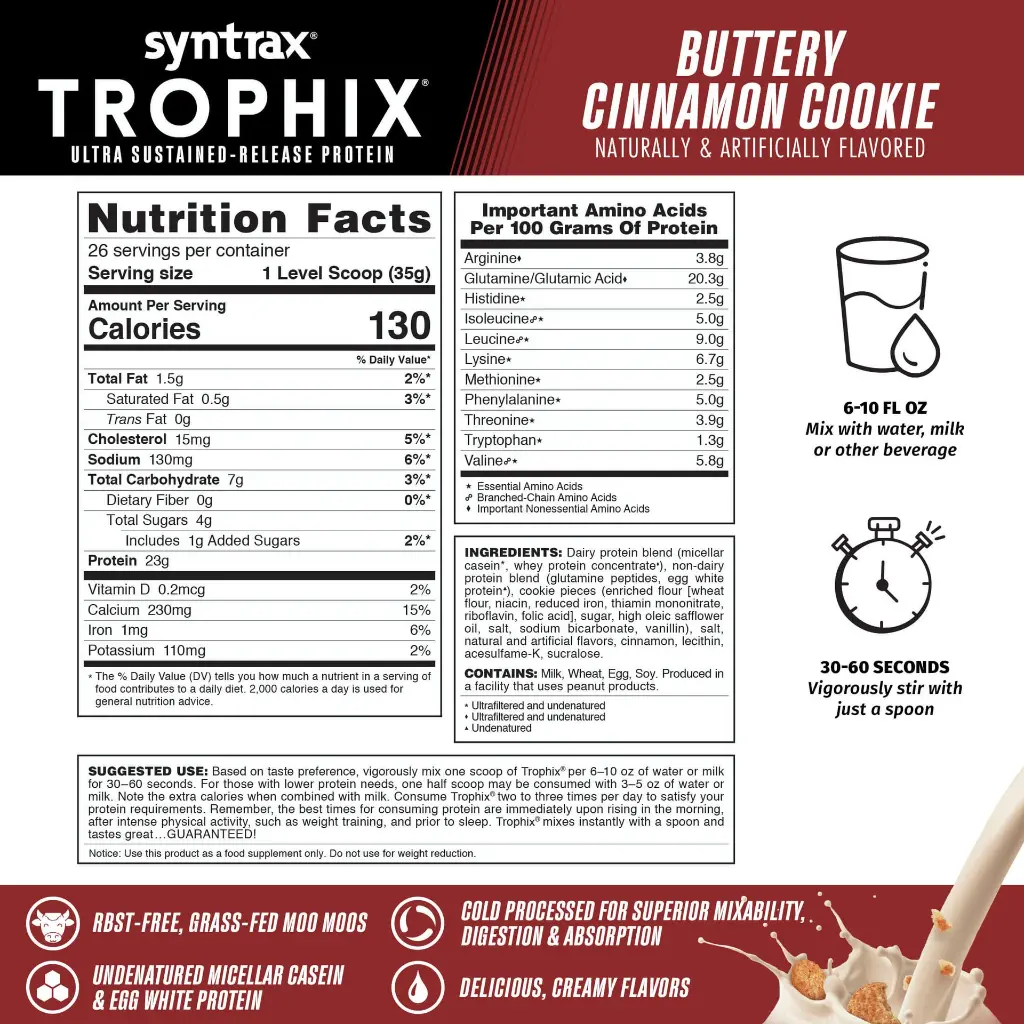 Syntrax® Trophix® Micellar Casein Blend with Whey Protein and Egg Whit